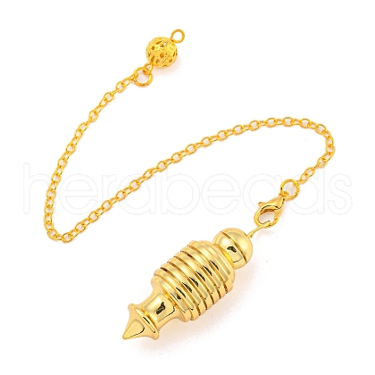 Rack Plating Brass Coil Dowsing Pendulums AJEW-B106-02G-1