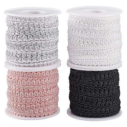   26 Yards 4 Colors Polyester Centipede Braid Lace Trimming OCOR-PH0003-95-1