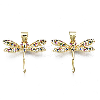 Brass Micro Pave Cubic Zirconia Pendants ZIRC-N039-186B-NF-1