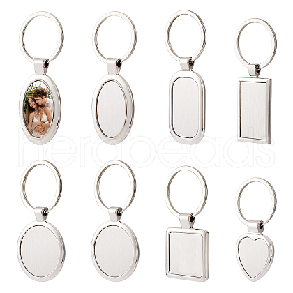 AHADERMAKER 12Pcs 6 Style Alloy Blanks Keychains AJEW-GA0007-46-1