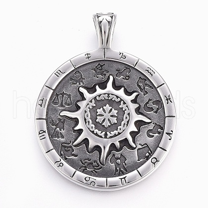 304 Stainless Steel Big Pendants STAS-L204-03AS-1