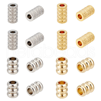 DICOSMETIC 40Pcs 4 Style 304 Stainless Steel Beads STAS-DC0005-35-1