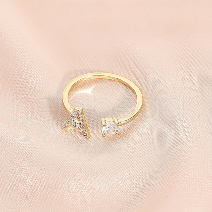 Fashionable Brass Cubic Zirconia Cuff Rings FS-WG4936F-11-1
