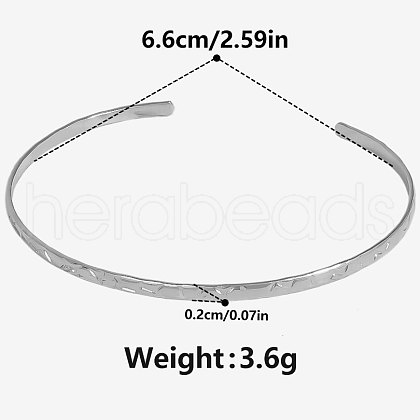 European & American Style 304 Stainless Steel Plain Bangles UM3618-1-1