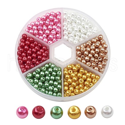 Glass Pearl Bead Sets HY-JP0003-01-1