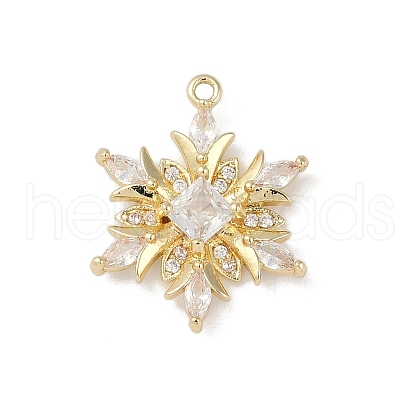 Christmas Theme Brass Micro Pave Cubic Zirconia Pendants X-KK-Z065-01-02G-1
