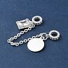 Brass Micro Pave Clear Cubic Zirconia Cable Chain European Beads KK-G531-07A-S-2