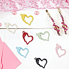 DELORIGIN 32Pcs 8 Colors Spray Painted Alloy Pendants PALLOY-DR0001-01-5