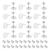Unicraftale 60Pcs 201 Stainless Steel Textured Flat Round Stud Earring Findings STAS-UN0052-81-1