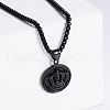 Retro Rock Punk Crown Stainless Steel Pendant Necklaces FU5586-3-1