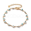 Heart Evil Eye 304 Stainless Steel Enamel Link Chains Bracelets & Necklaces Jewelry Sets SJEW-JS01153-5