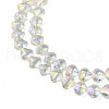 Electroplate Transparent Glass Beads Strands EGLA-N002-36-C04-3