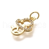 Rack Plating Brass Micro Pave Cubic Zirconia Pendants KK-H508-28G-09-2