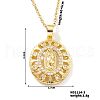 Brass Cubic Zirconia Vintage Virgin Mary Statue Pendant Necklaces AU4979-3-1