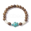 2Pcs 2 Colors Beach Tortoise Synthetic Turquoise Bracelets BJEW-JB10303-3