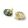Brass Micro Pave Cubic Zirconia Pendants with Enamel and ABS Imitation Pearl KK-Z114-16G-3