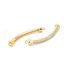 Brass Micro Pave Clear Cubic Zirconia Normal Link Connectors ZIRC-K086-31G-2