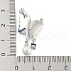 Brass with Cubic Zirconia and Plastic Pendants KK-Z032-01D-P-3