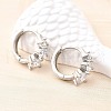 Brass Micro Pave Clear Cubic Zirconia Hoop Earrings EJEW-Z121-06P-2