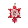 Seed Beads Beaded Charms PALLOY-MZ00351-05-1