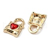 Golden Rack Plating Alloy Rhinestone Pendants PALLOY-F308-21G-3