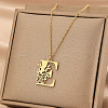 Flower Letter Stainless Steel Initial Pendant Necklaces for Women Men FS-WGF85E2-15-1
