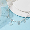 Opalite & Alloy Star Charms Bib Necklace with Chips Beaded Chains NJEW-JN04512-02-2