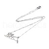 Non-Tarnish 201 Stainless Steel Bunny Pendant Necklaces NJEW-T009-JN027-1-40-2