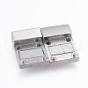 Tarnish Resistant 304 Stainless Steel Magnetic Clasps with Glue-in Ends STAS-F130-76P-2