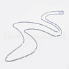 Anti-Tarnish Rhodium Plated 925 Sterling Silver Singapore Chain Necklaces STER-F039-45cm-06P-1