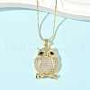 Brass Micro Pave Clear Cubic Zirconia Pendant Necklaces NJEW-D306-01G-C-1