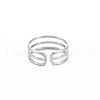 Non-Tarnish 304 Stainless Steel Triple Line Open Cuff Ring for Women RJEW-S405-232P-2
