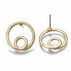 Smooth Surface Alloy Stud Earring Findings PALLOY-T064-44MG-2