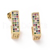 Cubic Zirconia Rectangle Stud Earrings EJEW-C008-22G-02-1