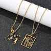 304 Stainless Steel Necklace NJEW-D330-01G-01-4