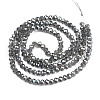 Electroplate Transparent Glass Beads Strands EGLA-J025-F17-01-3