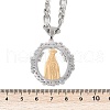 Ring with Virgin Mary 304 Stainless Steel Pendant Necklaces for Men Women NJEW-K283-23G-3