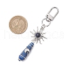 Copper Wire Wrapped Natural Gemstone Pointed Bullet Pendant Decorations HJEW-JM03103-02-3