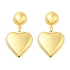 Heart 304 Stainless Steel Dangle Stud Earrings EJEW-A125-52G-4