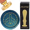 Brass Wax Seal Stamp with Wood Handle AJEW-WH0412-0270-1