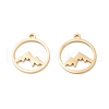 Ion Plating(IP) 304 Stainless Steel Charms STAS-N090-LA003G-1