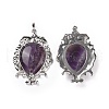 Natural Amethyst Big Pendants G-P496-01P-16-2