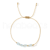 Adjustable Natural Aquamarine Braided Bead Bracelets DH2886-10-1