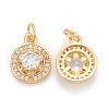 Brass Micro Pave Clear Cubic Zirconia Charms KK-Z023-11G-3