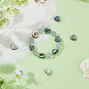 FIBLOOM 10Pcs Natural Abalone Shell/Paua Shell Beads SSHEL-FI0001-05-6