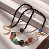304 Stainless Steel Natural Gemstone Beaded Necklaces NJEW-U026-14G-3
