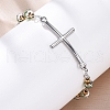 201 Stainless Steel Link Chain Bracelets BJEW-A032-01GP-01-4
