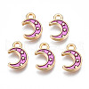 Light Gold Plated Alloy Enamel Pendants ENAM-R136-19D-1