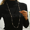 Fashionable Glass & Plastic Imitation Pearl Round Teardrop Beaded Long Necklaces for Women ZZ8704-1-3