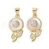 Brass Micro Pave Cubic Zirconia Pendants KK-U070-28G-1